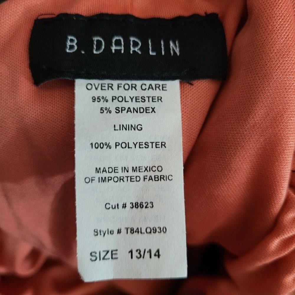 B. Darlin Summer Dress Spaghetti Straps Rusty Coral Tie Back Women's Juniors NWT - Picture 8 of 9